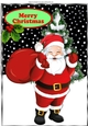 Lovely Jolly Santa with his sack of presents A4