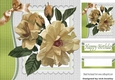 Pretty painted flowers with gold bow 8x8