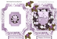 Pretty christmas wreath with lilac bow & baubles, folded quick card