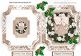 Pretty christmas wreath with cream bow & baubles, folded quick card