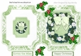 Pretty christmas wreath with green bow & baubles, folded quick card