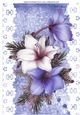 Pretty lilac and white Amaryllis on lace with bow A4