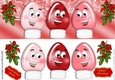 toony face christmas pink/red lightbulbs with hollyl DL