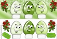 toony face christmas green lightbulbs with hollyl DL