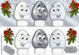 toony face christmas silver lightbulbs with hollyl DL