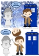 Dr Who With tardis and weeping angel in the winter