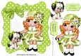Walkies with my puppy in green gingham frame