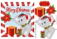 Little elephant with christmas presents