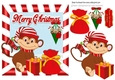 Whos a cheeky monkey, on christmas in candy stripe frame