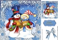 carol singing snowmen with bow 8x8