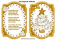 Lovely bracket card front of christmas tree in gold on lace with insert