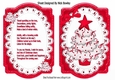 Lovely bracket card front of christmas tree in red on lace with insert