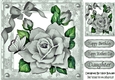 pretty painted big silver rose, with bow and butterflies