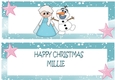 Pretty princess with olaf the snowman with name MILLIE  DL Insert
