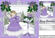Lovely angel in lilac playing her music in the snow 8x8