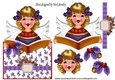 singing carols with holly pretty angel in purple over the edge