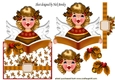 singing carols with holly pretty angel in gold over the edge