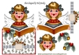 singing carols with holly pretty angel in silver over the edge