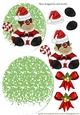 Cheeky Monkey in santa hat with bows rocker card