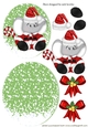 cute little ele in santa hat with bows rocker card