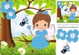 Little faerie in turq, sitting on a branch with bumble bee 8x8