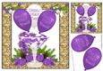 Purple New Year Balloon & Glass of festive baubles 8x8