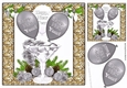 silver New Year Balloon & Glass of festive baubles 8x8