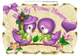 Be my tweet heart! with pretty purple birds and & heart on a scroll A4