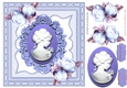 pretty cameo lady with blue roses in ornate frame