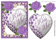 Kiss me heart! with purple roses