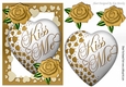 Kiss me heart! with gold roses