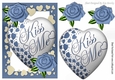 Kiss me heart! with blue roses