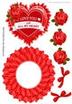 Love you with all my heart, with red roses rocker card