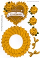 Love you with all my heart, with gold roses rocker card