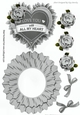 Love you with all my heart, with silver roses rocker card