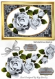 Pretty silver roses with white bow A5