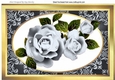 Pretty silver roses with white bow A4