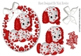 Puppy love, in love heart oval frame with sparkle bow