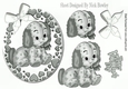 Puppy love, in silver love heart oval frame with sparkle bow