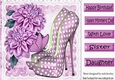 Pretty pink polkadot shoes with chrysanthemums 8x8