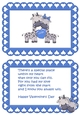 U&ME! Cute pair of Giraffes in blue heart frame A5 Insert