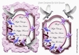 Lily Sympathy lilac plaque with doves in ornate frame