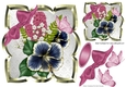 pretty summer flowers with pink bow & butterflies