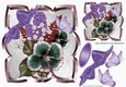 pretty summer flowers with  purple bow & butterflies