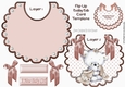 Cute little white bear with her brown blanket on a bib