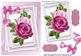 Pretty painted roses on lace with organza bow