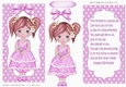 pretty girl in polkadot frame with lilac bow and insert