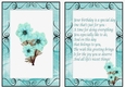 pretty turq flowers A5 Insert,