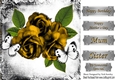 Pretty gold vintage roses in monogram frame with butterflies 8x8