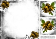 Pretty gold vintage roses in monogram frame with butterflies 8x8 insert with toppers